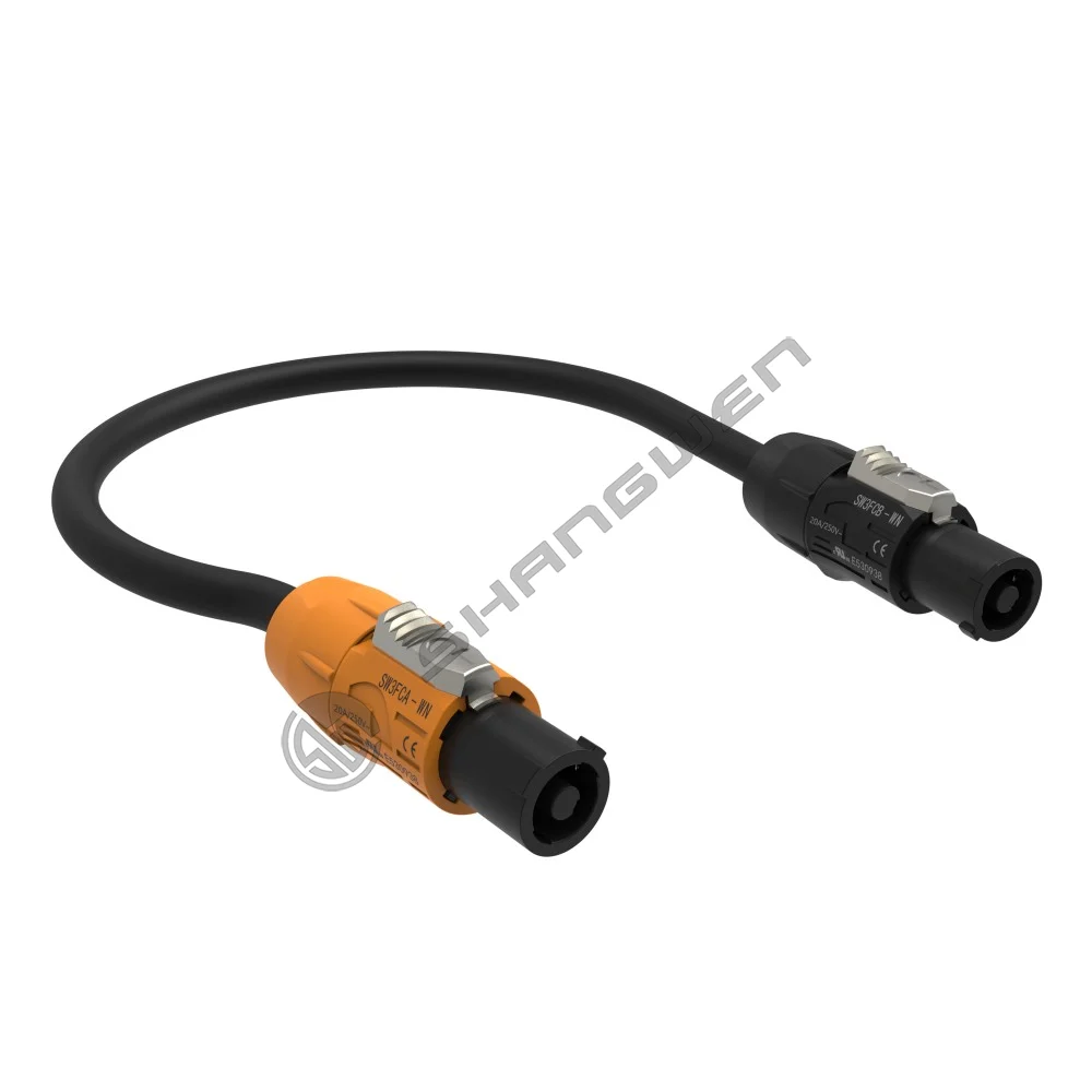 Yellow black power aviation plug finished product line